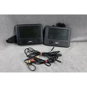 RCA DRC69707 Dual Screen Car Headrest DVD Player Monitor System Black W Cables